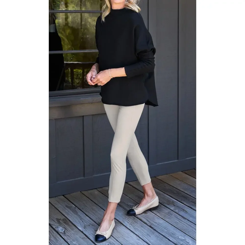 Frank & Eileen Effie Long-Sleeve Funnel Neck Capelet Black Pullover Sweatshirt S - Picture 2 of 10